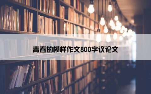 青春的模样作文800字议论文