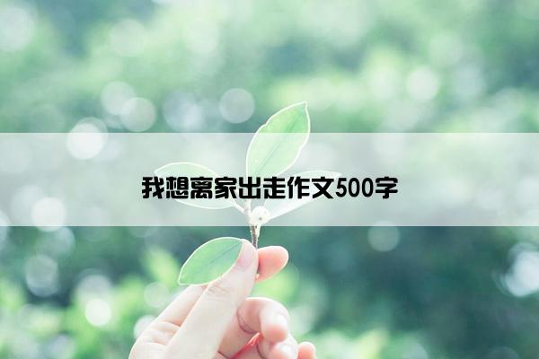 我想离家出走作文500字