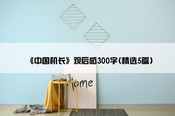 《中国机长》观后感300字(精选5篇)