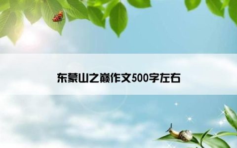 东蒙山之巅作文500字左右
