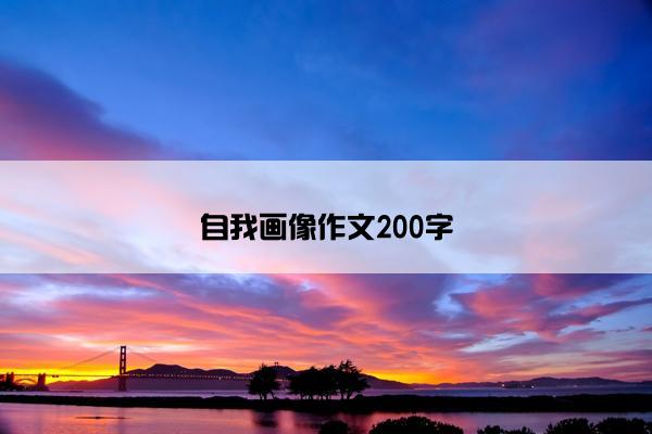 自我画像作文200字