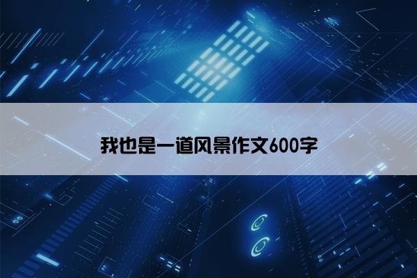 我也是一道风景作文600字