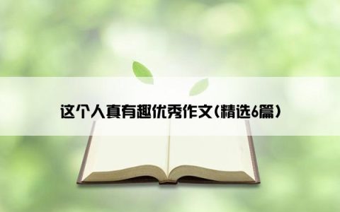 这个人真有趣优秀作文(精选6篇)