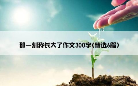 那一刻我长大了作文300字(精选6篇)
