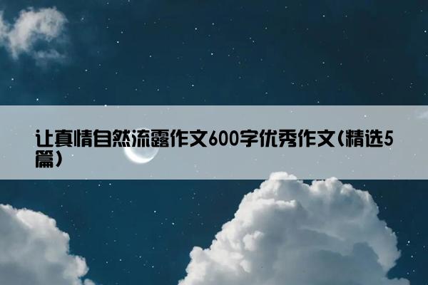 让真情自然流露作文600字优秀作文(精选5篇)