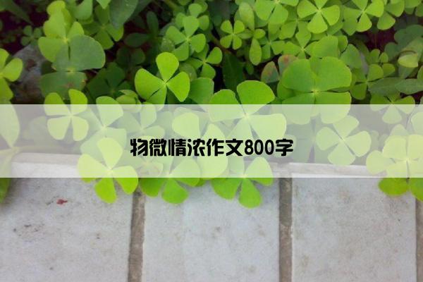 物微情浓作文800字