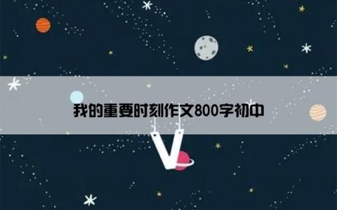 我的重要时刻作文800字初中