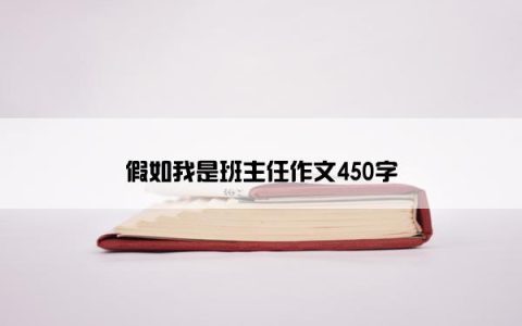 假如我是班主任作文450字