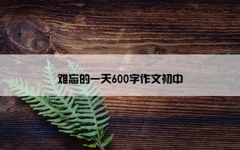 难忘的一天600字作文初中