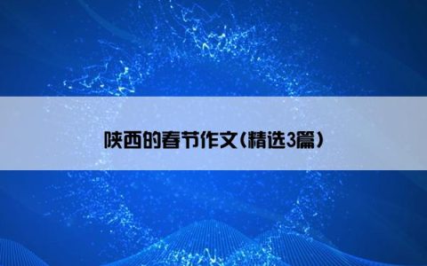 陕西的春节作文(精选3篇)