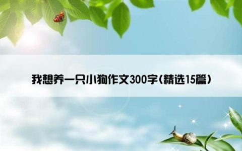 我想养一只小狗作文300字(精选15篇)