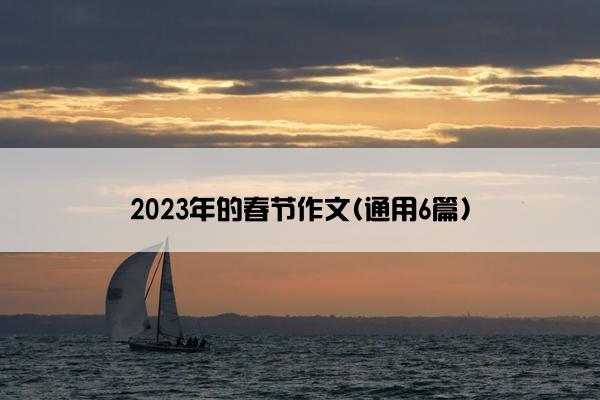 2023年的春节作文(通用6篇)