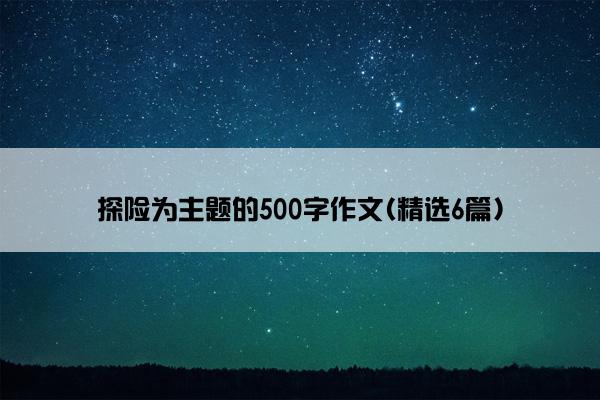 探险为主题的500字作文(精选6篇)