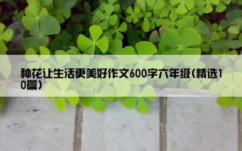 种花让生活更美好作文600字六年级(精选10篇)